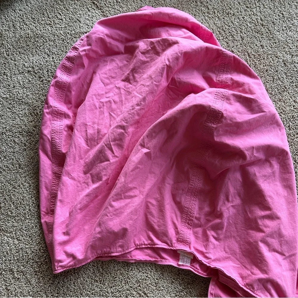 Pottery Barn Teen Pink Bean Bag Cover with embroidered Amanda Size Large